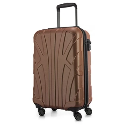 Image of Suitline Hand Luggage, Cabin Trolley, Hardshell Suitcase, 100% ABS, 55 cm, 34 liters, Brown