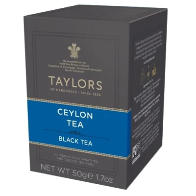 Image of Taylors of Harrogate Ceylon Tea, 20 Individually Wrapped &amp; Tagged Tea Bags (Pack 6)