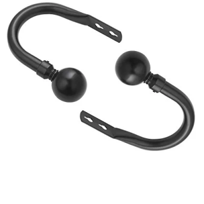 Image of Plain Metal Ball Pair of Matching Holdback to Stunning Curtain Poles (Mat Black, Holdback)