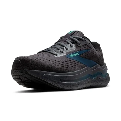 Image of Brooks Men&#039;s, Ghost Max 2 Running Shoe, Ebony/Cockatoo/Blue Sapphire, 12 Wide