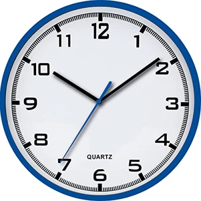 Image of MPM Quality Wall Clock, Blue, 305 x 30 mm