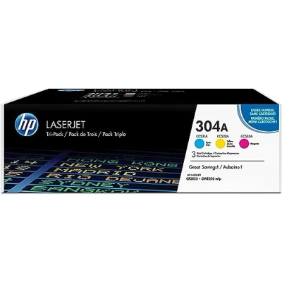 Image of HP CF372AM 304A Original LaserJet Toner Cartridges, Cyan/Magenta/Yellow, Multipack