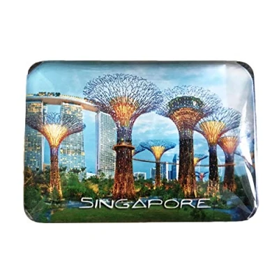 Image of 3D Singapore Refrigerator Fridge Magnet Crystal Glass Handmade Tourist Travel Souvenir Collection Gift Whiteboard Magnetic Sticker Home Decoration