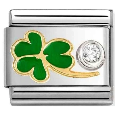 Image of Nomination Crystal Green Clover Charm