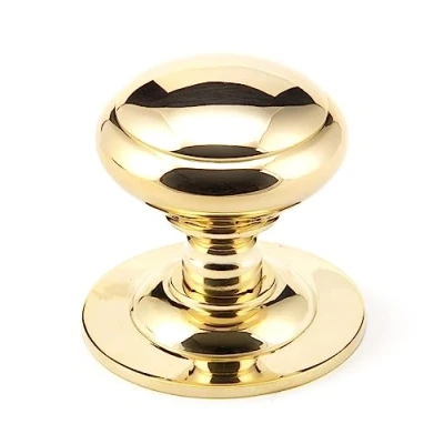 Image of From the Anvil Polished Brass Round Centre Door Knob
