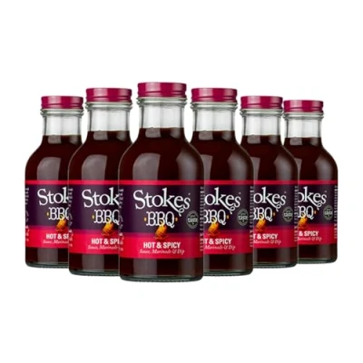 Image of Stokes Sauces Hot &amp; Spicy BBQ Sauce 315g (Pack of 6)