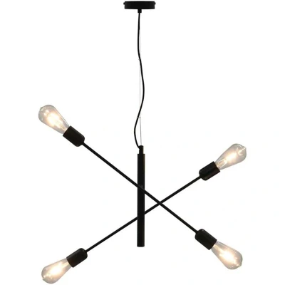 Image of vidaXL Ceiling Light with Filament Bulbs 2 W Black E27
