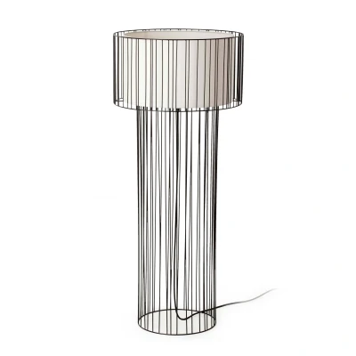 Image of Linda 1 Light Floor Lamp White, Black, E27
