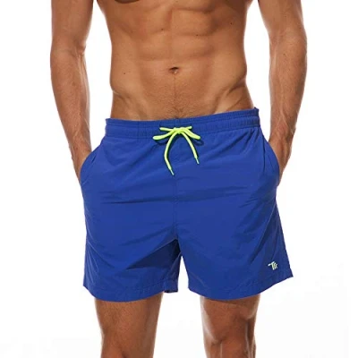 Image of donhobo Men&#039;s Swim Trunks Board Shorts Beach Pants Swimming Waterproof Quick Dry Surfing Boardshorts(Blue,S)