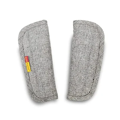 Image of SeedFuture Baby Pushchair Seat Strap Covers with Velcro Grey 2 Pack, Adjustable and Universal Pram Shoulder Belt Cushion Pads for Children Kids Newborn, Stroller Accessories