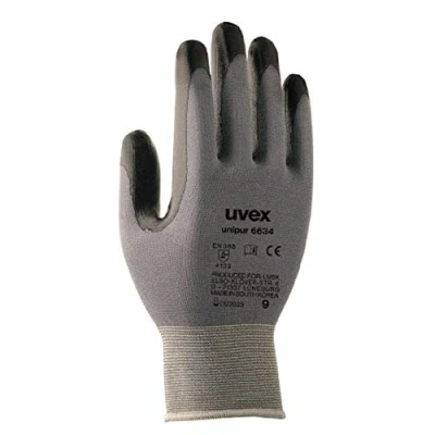 Image of Uvex 60321 10 Unipur 6634 Safety Glove, Size: 10, Grey, Black