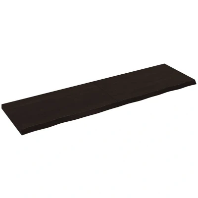 Image of vidaXL Wall Shelf Dark Brown 220x60x(2 6) cm Treated Solid Wood Oak