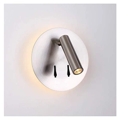 Image of KosiLight Modern Double Light Reading lamp and Switch Bilbao Silver/Chrome 220/230V 50/60Hz Aluminum IP20 A