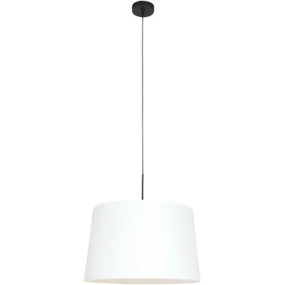 Image of Sparkled Light Cylindrical Pendant Ceiling Matt Black, White Hood
