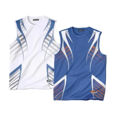 Image of ATLAS FOR Men Multipack of 3 Mens Vests Tank Top Sports, Hawaiian and Beach Summer Vest Styles Small to Big Tall Tops Sizes UK S 4XL White, Blue
