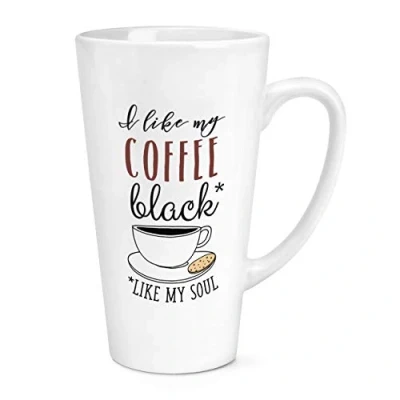 Image of I Like My Coffee Black Soul 17oz Large Latte Mug Cup