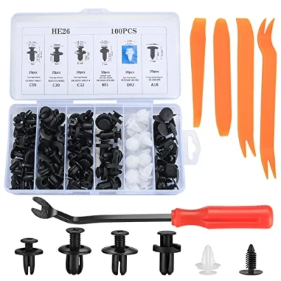 Image of Xiaheipi 105 Pcs Car Body Trim Clips Assortment, Universal Retainer Clips, Plastic Fixing Mounting Set, Door Rivets with Fastener Remover Tools and Panel Removal