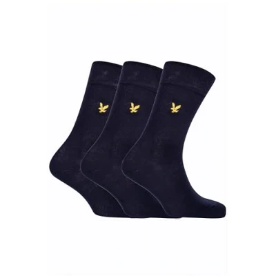Image of Lyle &amp; Scott Mens 3 Pack Socks Angus Blue One Size
