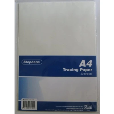 Image of Stephens Special Tracing Paper A4 Size 45gsm 20 Sheets, Ideal For Copy, Transfer, Pattern Or Images, Use With Paper, Glass, Metal, Ceramic, Clay, wood, Excellent Transparency