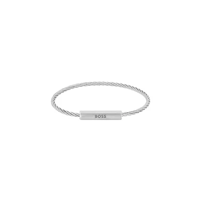 Image of BOSS Jewelry Men&#039;s ALEK Collection Wire Bracelet Stainless steel 1580387