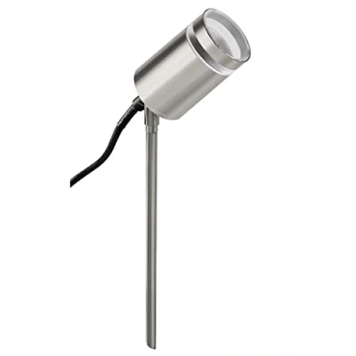 Image of Long Life Lamp Company Garden Outdoor Spike Light Stainless Steel Clear Diffuser IP65 Ground Pathway Lighting GU10 ZLC352F