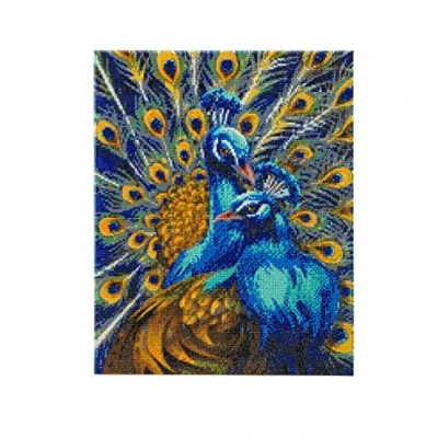 Image of CAK JB1: &quot;Blue Rapsody Peacocks&quot; Framed Crystal Art Kit 40 x 50cm (Large)