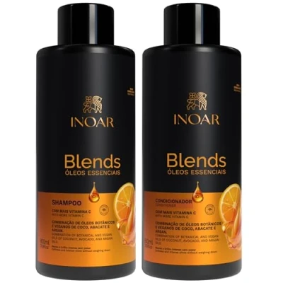 Image of INOAR Blends Vitamins C Antioxidant Fights Hair Aging Shampoo and Condition 2x 800m lVitamins A, B, D amino acids