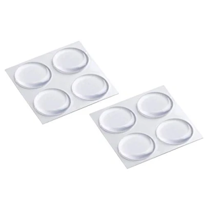 Image of Metafranc 646016 Diameter Self Adhesive Transparent Pack of 8 Effective Protection Sensitive Surfaces/Furniture Set/Stop Damper for Cupboard Doors/Non Slip Buffer, Ø 19 mm (8 Stück)