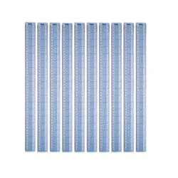 Image of Helix Shatter Resistant Ruler Gridded 45cm Blue (10 Pack)