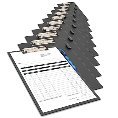 Image of Rapesco 1745 Business Pack: 10 Standard Clipboards, A4+, Black
