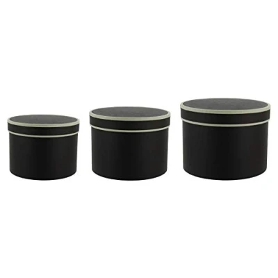 Image of Round Matt Florist Flower Hat boxes Set of 3 Brown (4604)