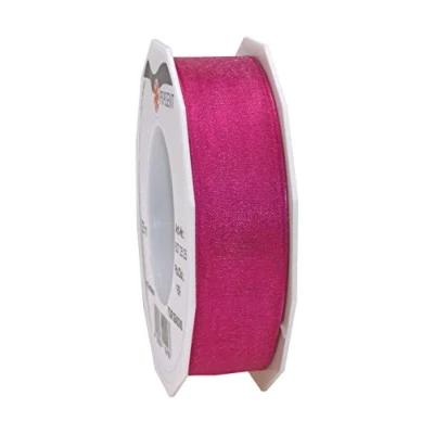 Image of Präsent Four Seasons Organza Wired Edge Ribbon Magenta 25 mm Width, m Length