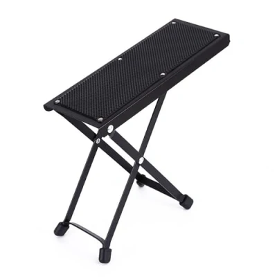Image of Guitar Footstool 6 Position Height Adjustable Metal Foot Rest Anti Slip Rubber Foldable for Classical Acoustic Electric