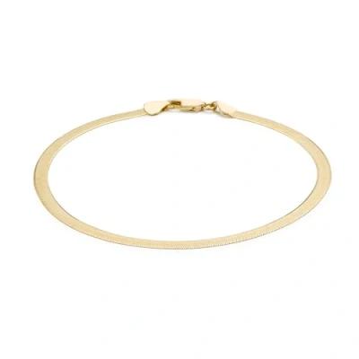 Image of Carissima Gold Women&#039;s 9ct Yellow Python Herringbone Bracelet of 19cm/7.5&quot;