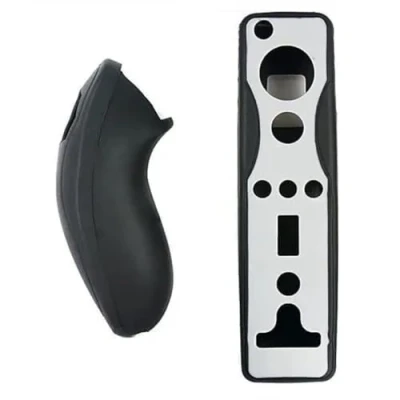 Image of OSTENT Soft Silicon Cover Case Skin Pouch for Nintendo Wii Remote Nunchuk Controller Color Black