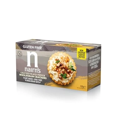 Image of Nairns Cracked Black Pepper Gluten Free Cracker 114 g (Pack of 4)