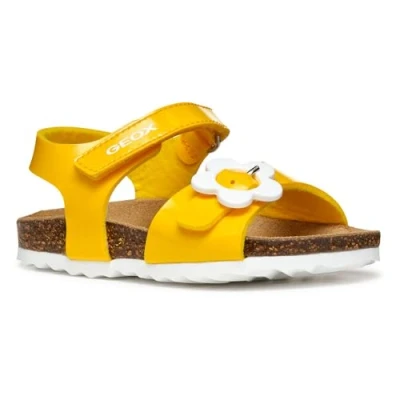 Image of Geox Chalki GIRL Baby shoes for kids, Size: 9K, Yellow Synthetics
