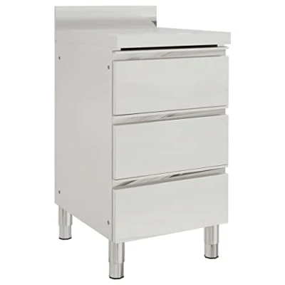 Image of vidaXL Commercial Kitchen Cabinet with 3 Stainless Steel Drawers Robust, Anti Corrosive, Easy Clean Storage Solution for Restaurant, Hotel, Food Production, Home Use (148 characters)