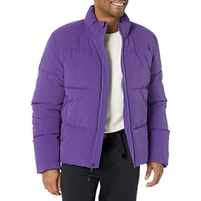 Image of Amazon Essentials Men&#039;s Mock Neck Puffer (Available in Big &amp; Tall), Purple, XXL
