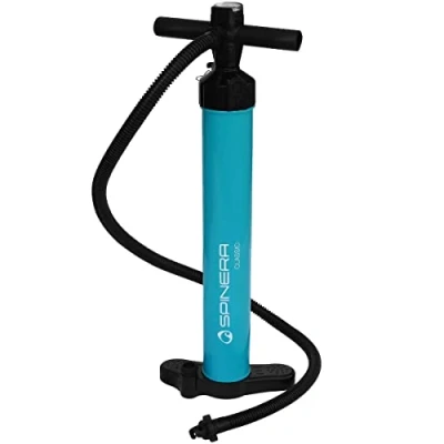 Image of SPINERA Double Action Classic SUP Stand Up Paddle Boarding Pump W Gauge Blue Unisex Color: turquoise/black