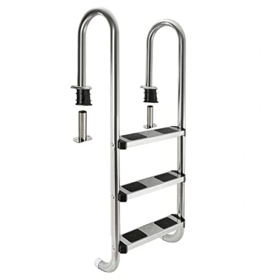 Image of Arebos Pool Ladder 3 or 4 steps Anti slip Surfaces on the