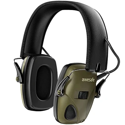 Image of awesafe Electronic Ear Defenders for Adults Hearing Protection Noise Reduction Sound Amplification Earmuffs Protectors NRR 24dB