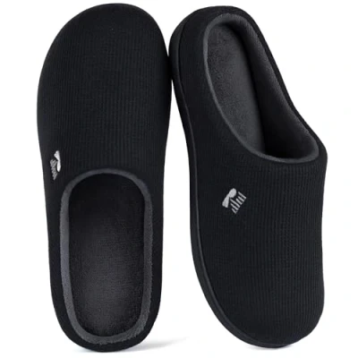 Image of RockDove Women&#039;s Original Two Tone Memory Foam Slipper, Size 3/4 UK Women, Black and Grey