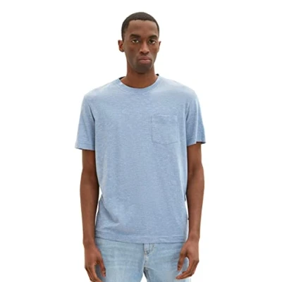 Image of TOM TAILOR Men&#039;s T Shirt 1035633, 31505 Greyish Mid Blue Grindle, S