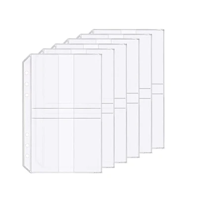 Image of 6 Pack A5 Holes Binder Name Card Holder Plastic Business Organizer Coupon Waterproof for Personal Organiser (Name Holder, A5)