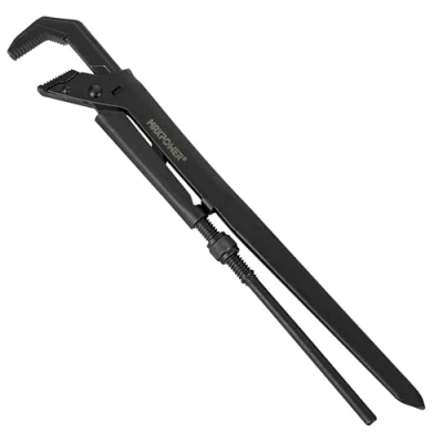 Image of MAXPOWER Swedish Pipe Wrench, Spanner Plumbers Stilsons with 90Angled Jaw, 215mm/8 1/2 Inch MAX Opening Capacity 55mm
