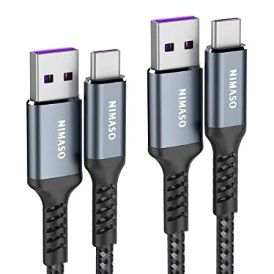 Image of NIMASO USB C Cable 5A [2Pack/1M+2M],Huawei Superfast Charging 40W Type Charger Data Lead for Huawei P50 Pro, P40, P30 P30, Mate 50 Pro,Mate 40 Nova 5 Honor 20 grey