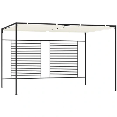Image of vidaXL Gazebo with Retractable Roof 3x4x2.3 m Cream 180 g/m²