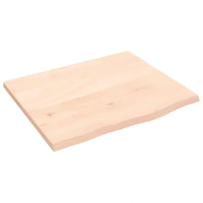 Image of vidaXL Solid Wood Oak Table Top for DIY Projects Untreated Natural Surface with Live Edge, Rectangular, 60x50x2 cm, Max. Load 24 kg.