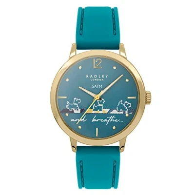 Image of RADLEY Ladies Yoga Dog Veridgris Silicone Strap Watch RY21610